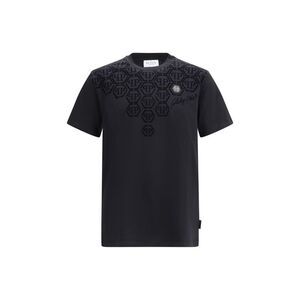Philipp Plein Men Round Neck Degradé Monogram T-Shirt In Cotton
